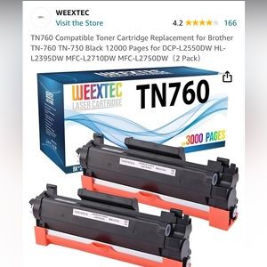 Laser Cartrdge Prnter T0ner (Black only) 2-pck in Box